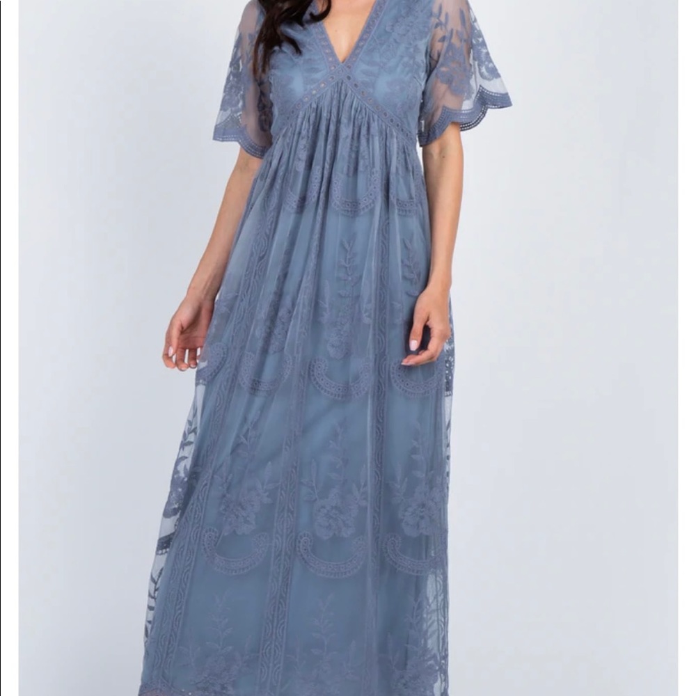 Pink blush lace dress can be worn as maternity dress